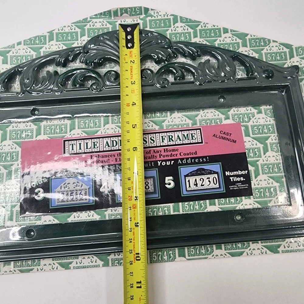 1998 Capital Products Ornate Green House Address Plaque Cast Aluminum New Sealed